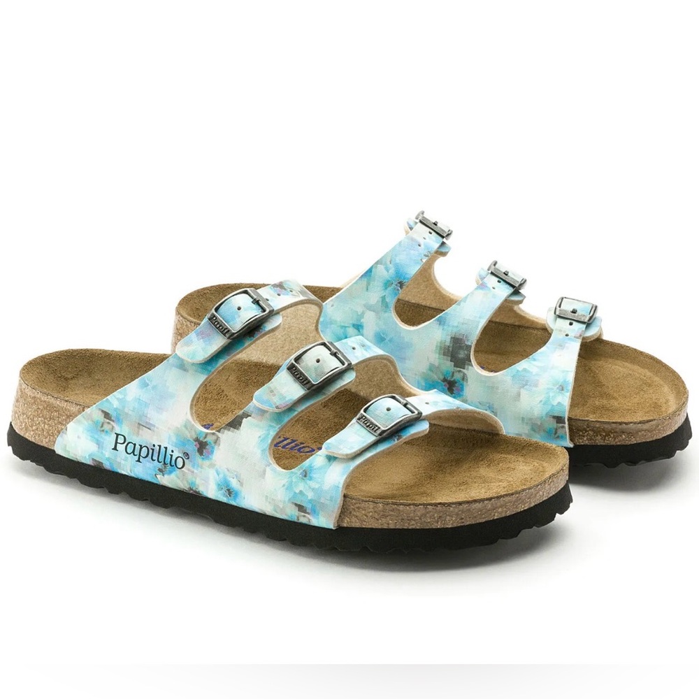 Birkenstock Papillio Florida Soft Footbed Sandals Blue Pixel EU 38